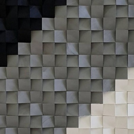 Tableau avec bois sculpté en 3D VIII (80x80cm.)