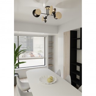 Plafonnier Olante Noir (4 lumieres)