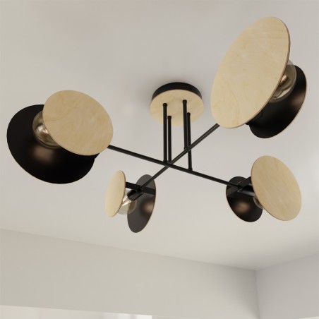 Plafonnier Olante Noir (4 lumieres)