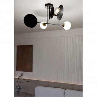 Plafonnier Meltis Noir (4 lumieres)