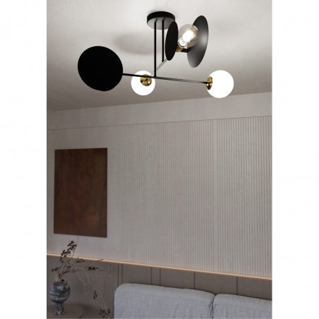Plafonnier Meltis Noir (4 lumieres)