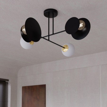 Plafonnier Meltis Noir (4 lumieres)