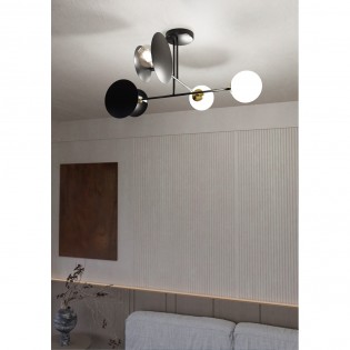 Plafonnier Meltis Noir (4 lumieres)