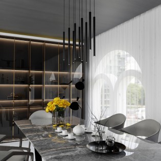 Regletté de plafond Tizo Noir (9 lumieres)