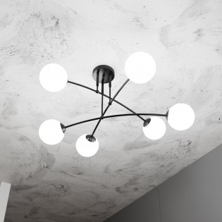 Plafonnier Mobis Noir (6 lumieres)