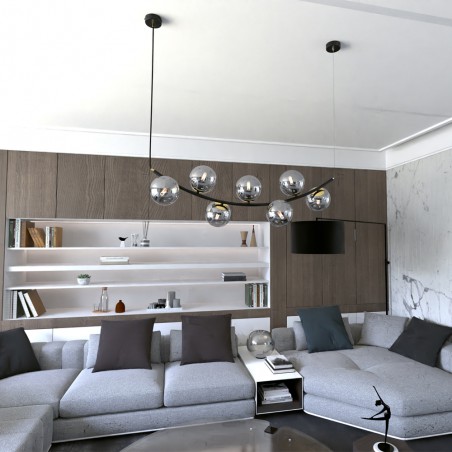 Lampe de plafond Irenzo Graphite (7 lumières)