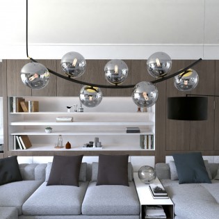 Lampe de plafond Irenzo Graphite (7 lumières)