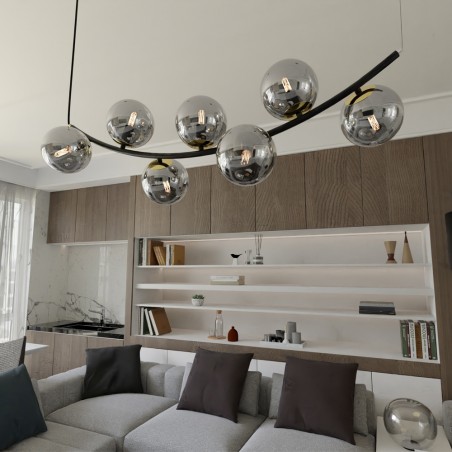 Lampe de plafond Irenzo Graphite (7 lumières)