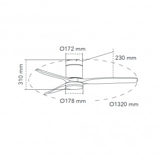 Ventilateur de plafond á LED Yen II CCT (15W)