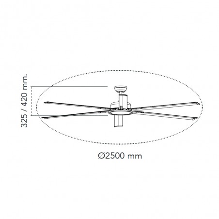 Ventilateur de plafond LED BigBen 250cm. CCT Dim (20W)