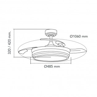 Ventilateur LED pales pliantes Lander CCT Dim (72W)