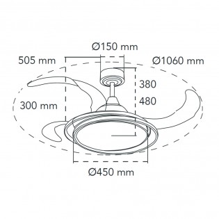 Ventilateur LED pales repliables Antila RGB CCT (65W)