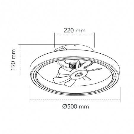 Ventilateur plafonnier LED Dinirot CCT Dim (50W)
