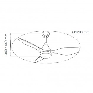 Ventilateur de plafond LED Stel CCT Dim (20W)