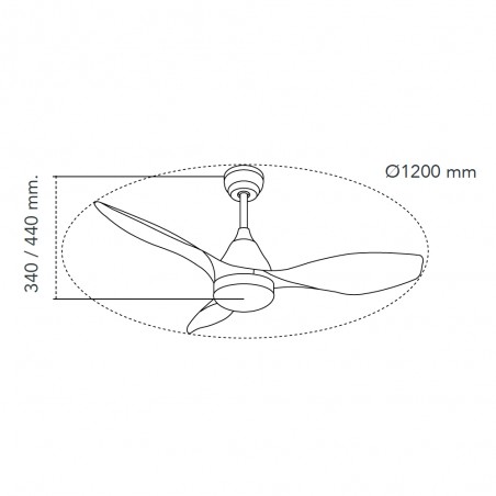 Ventilateur de plafond LED Stel CCT Dim (20W)