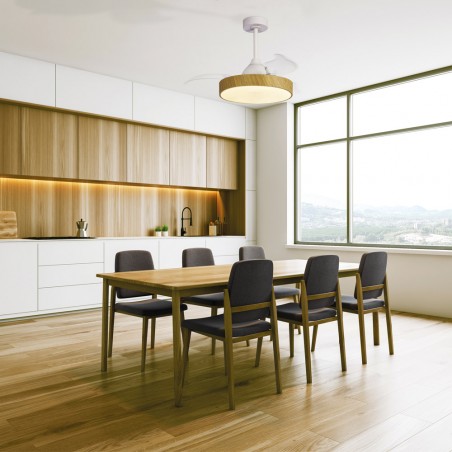 Ventilador LED aspas desplegables Alaska CCT Dim (50W)