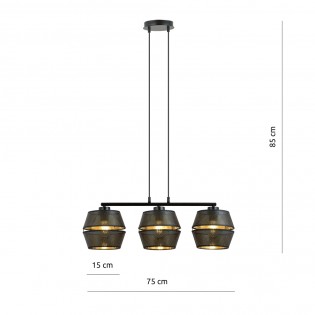 Lampe de plafond Venice Noir (3 lumieres)