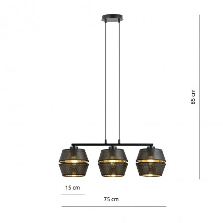 Lampe de plafond Venice Noir (3 lumieres)