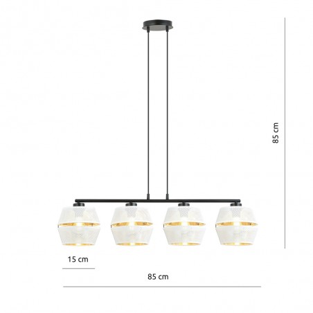 Lampe de plafond Venice Blanc (4 lumieres)