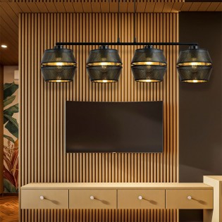 Lampe de plafond Venice Noir (4 lumieres)