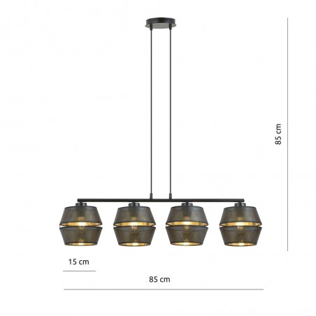 Lampe de plafond Venice Noir (4 lumieres)