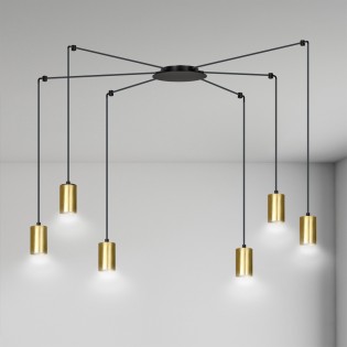 Lampe de plafond Finder Or (6 lumieres)