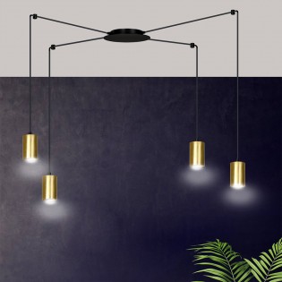 Lampe de plafond Finder Or (4 lumieres)