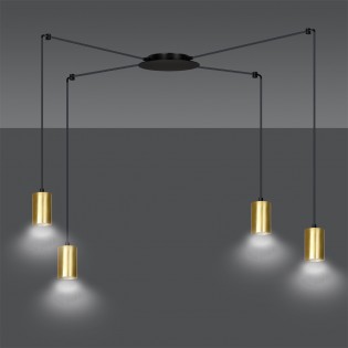Lampe de plafond Finder Or (4 lumieres)