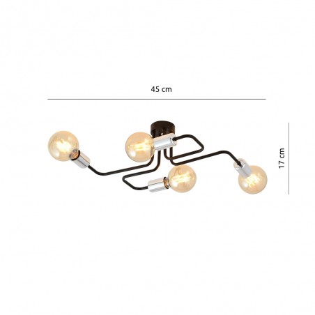 Plafonnier Vender Argent (4 lumieres)
