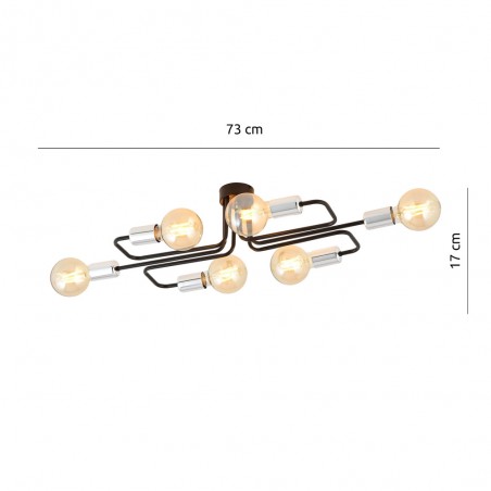 Plafonnier Vender Argent (6 lumieres)
