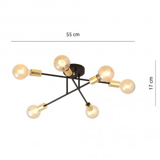Plafonnier Vender Or II (6 lumieres)
