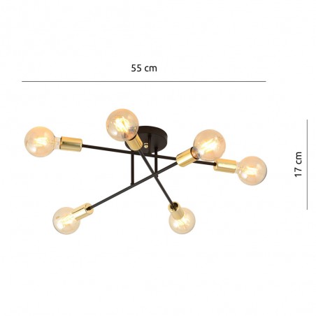 Plafonnier Vender Or II (6 lumieres)