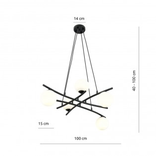 Lampe de plafond Lotra Opal (5 lumieres)