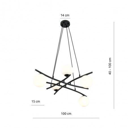 Lampe de plafond Lotra Opal (5 lumieres)