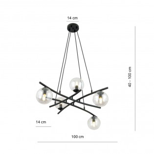 Lampe de plafond Lotra Transparent (5 lumieres)