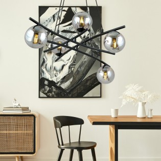 Lampe de plafond Lotra Graphite (5 lumieres)