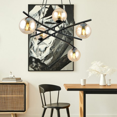 Lampe de plafond Lotra Ambre (5 lumieres)