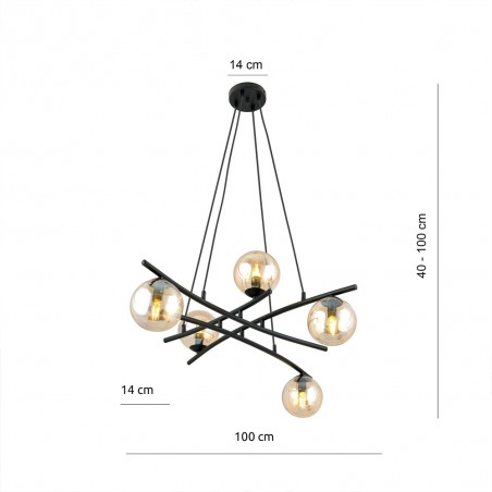 Lampe de plafond Lotra Ambre (5 lumieres)