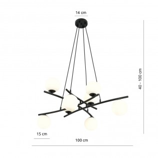 Lampe de plafond Lotra Opal (8 lumieres)