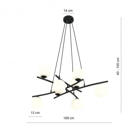 Lampe de plafond Lotra Opal (8 lumieres)
