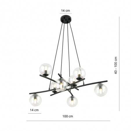 Lampe de plafond Lotra Transparent (8 lumieres)