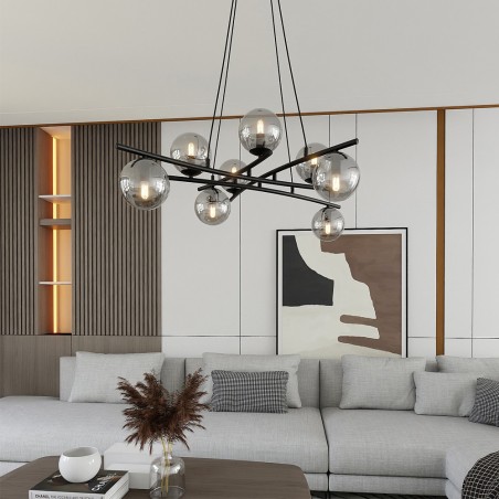 Lampe de plafond Lotra Graphite (8 lumieres)