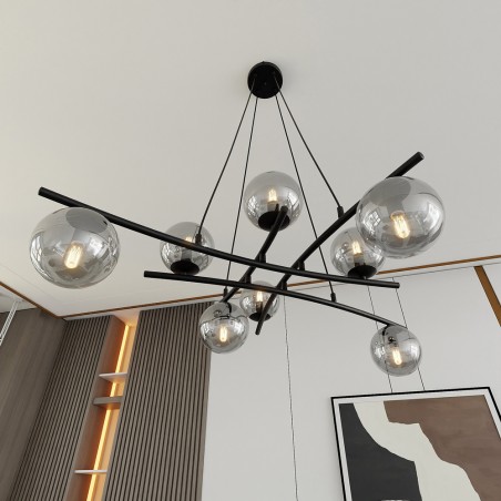 Lampe de plafond Lotra Graphite (8 lumieres)