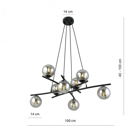 Lampe de plafond Lotra Graphite (8 lumieres)