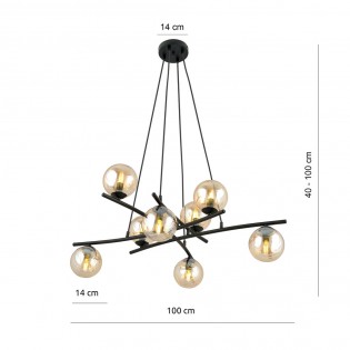 Lampe de plafond Lotra Ambre (8 lumieres)