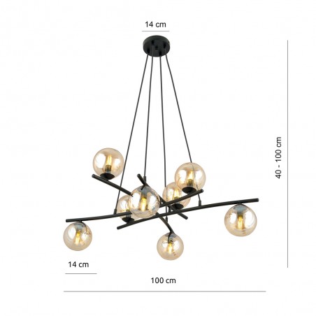 Lampe de plafond Lotra Ambre (8 lumieres)