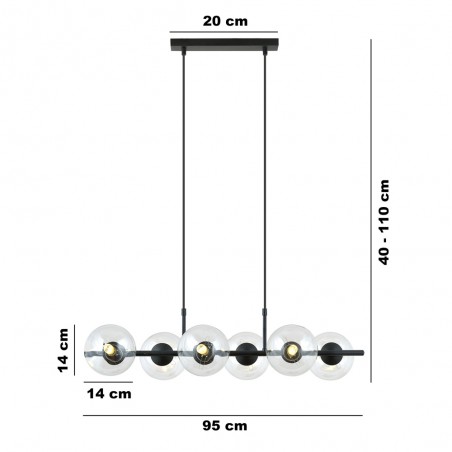 Lampe de suspension Armaro Transparent (6 lumieres)