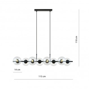 Lampe de suspension Armaro Transparent (8 lumieres)