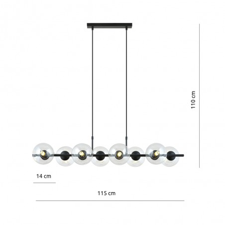 Lampe de suspension Armaro Transparent (8 lumieres)