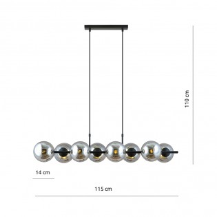 Lampe de suspension Armaro Graphite (8 lumieres)